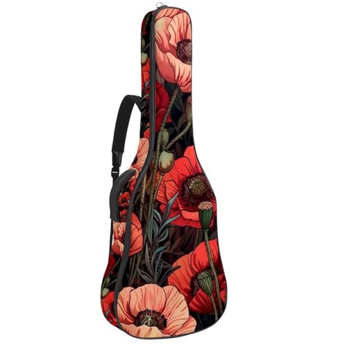 Housse guitare acoustique imperméable à fleurs, sac à dos idéal pour musiciens nomades