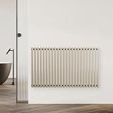 blumfeldt - Radiatore, 891W, Radiatore da Parete in Acciaio, Design Moderno con Tubi Verticali, Montaggio a Parete, Connessione Laterale, 100x63 cm, Sabbia