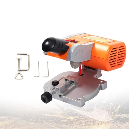 Mini sierra ingletadora portátil de 90 W, sierra de mesa con hoja de acero de 50 mm, 7800 rpm e interruptor de límite para ángulos de precisión y marcos de manualidades