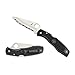 Spyderco Pacific Salt Lightweight Folding Knife - Black FRN Handle with SpyderEdge, Hollow Grind, H-1 Steel Blade and Back Lock - C91SBK