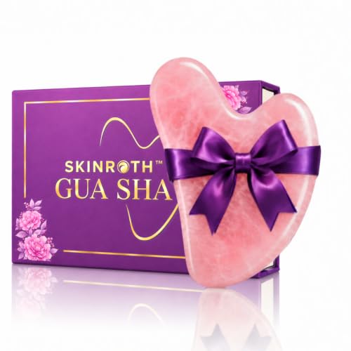 Image of Rose Quartz Gua Sha Stone for Face Massage | 100% Natural Stone | Comes in Premium Rigid Box | Lifting, Sculpting & Glow Enhancer | Reduces Puffiness, Improves Blood Circulation,