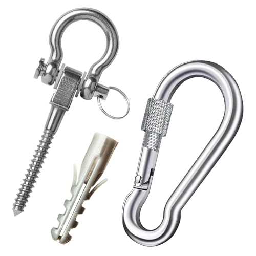 Adicase Schaukelhaken (Karabiner mit Schraubverschluss), 304 Edelstahl...