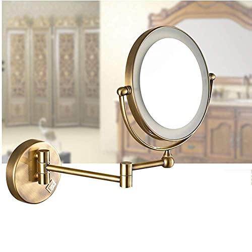 Miroir de maquillage mural or rose pour routine beauté et soins - 5