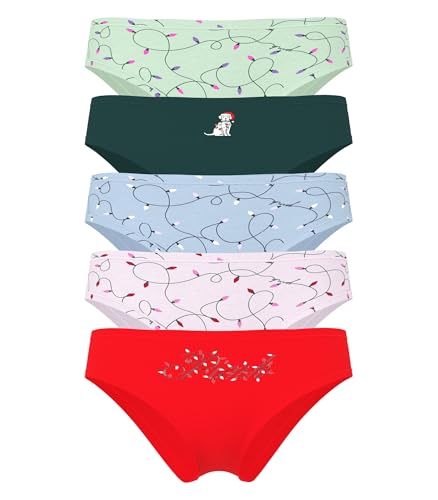 Victoria's Secret Pink Women's Cotton Cheeky Underwear, Holiday Lights Pack (M)