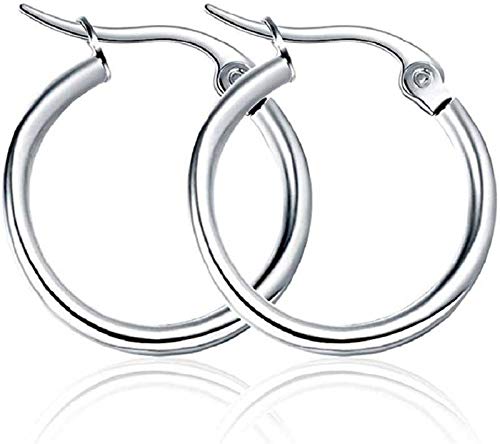 oyshome One Pair Ninja Silver Stainless Steel Ear Hoop Stud Earrings Huggie For Men-picture-11