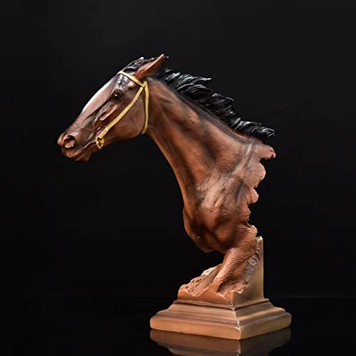 Deshintke Horse Head Resin Ornaments Statue, Horse Head Sculpture Modern Home Office Figurine Decor Desktop Decoration (Brown) #TOP8