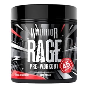 Warrior Rage – Pre-workout Powder – 392g – Energy Drink Supplement with Vitamin C, Beta Alanine and Creatine Gluconate – 45 Servings (Savage Strawberry)