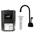 Westbrass DT1F272-62 9" Develosah 2-Handle Instant Hot and Cold Water Dispenser Faucet with HotMaster DigiHot Digital Tank System, Matte Black