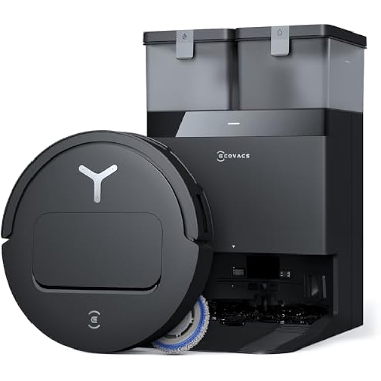 ECOVACS DEEBOT T50 Omni Robot Vacuum and Mop, 3.19 Ultra-Slim, 15,000Pa Suction, ZeroTangle 2.0, TruEdge Edge Cleaning, AIVI 3D Obstacle Avoidance, Auto Mop Wash & Dry, Self-Emptying
