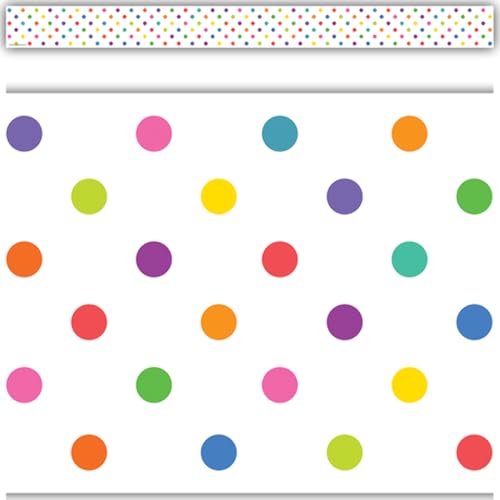 Teacher Created Resources Colorful Dots Straight Border Trim (TCR8325)