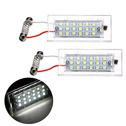 VIGORFLYRUN PARTS LTD Luci LED Targa Auto Xenon Bianco 2 Pezzi per E53 X5 1999-2006 / E83 X3 03-10, 12V 18LED CANBUS Error Auto Light