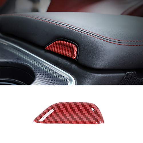 Red Carbon Fiber Armrest Box Switch Cover for Dodge Challenger 2015-2023 Interior Trim Decoration Sticker