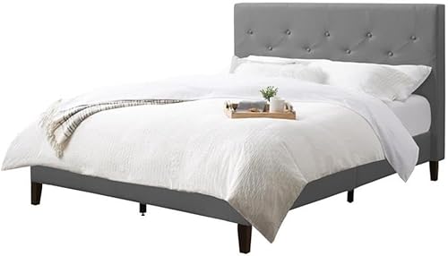 Atlin Designs Cama de tela copetuda tamaño individualindividual en gris claro