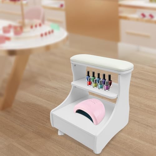 Carro para Spa de Pies con Repisa Desmontable y Ruedas Blanco miniatura 7