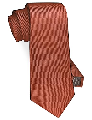 GUSLESON Classic Mens Wedding Ties for Men Silk Rust Tie Solid 8cm Necktie (0791-31)