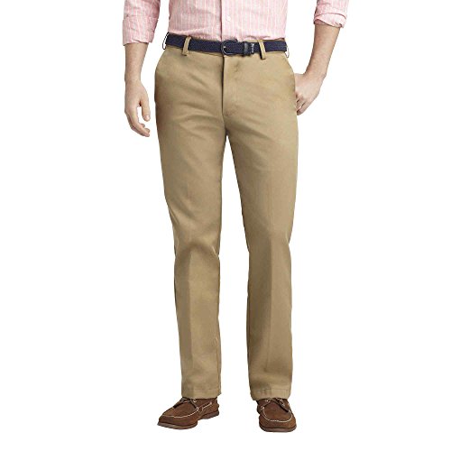 IZOD Men's Heritage Chino Straight Fit Flat Front Pant 33x30 Khaki