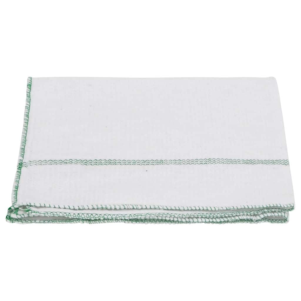 Paños de limpieza 5 unidades 50 x 60 cm blanco verde rayas de algodón poliéster con bordes overlock para el hogar, cocina, baño, suelo ventana para limpieza versátil y eliminación de manchas