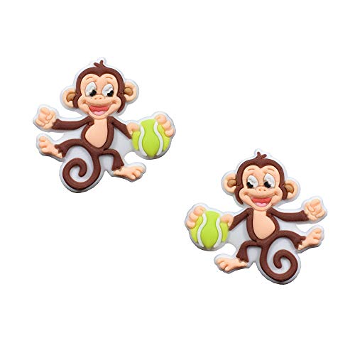 Kids Tennis Racket Dampener Tennis Monkey - Cute Racket Shock Absorber Tennis Gifts for Kids - 2 Pack