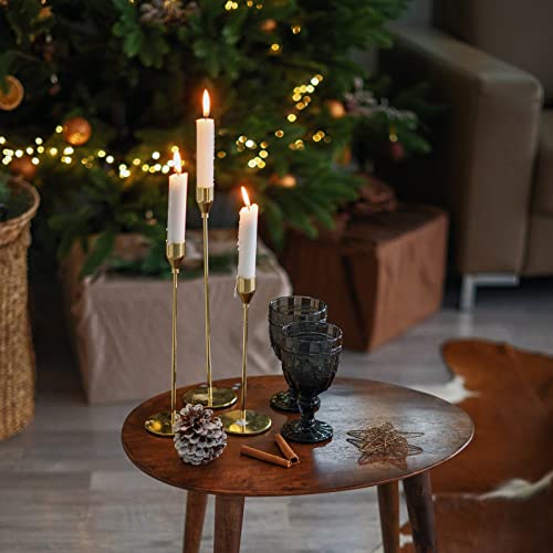 Sujun Candle Holders Set Of 3 For Taper Candles, Decorative Candlestick Holder For Wedding, Dinning, Party, Fits 3/4 Inch Thick Candle&Led Candles (Metal Candle Stand) (Gold) #TOP3