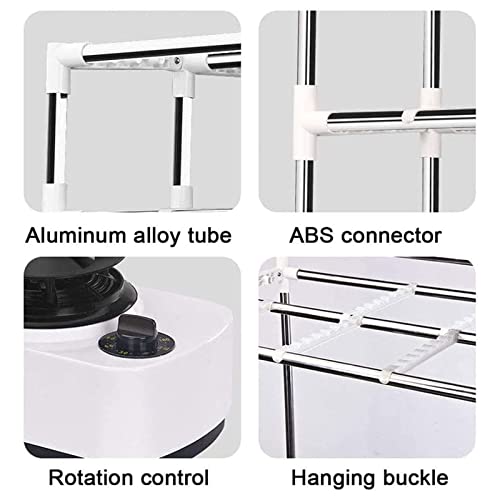 SND-A Asciugatrice - Asciugabiancheria Riscaldata A 3 Ripiani da 1000 W Asciugatrice Elettrica Portatile Pieghevole 160 Cm,Stendibiancheria per Guardaroba Timer Automatico Digitale,Blu - Image 8