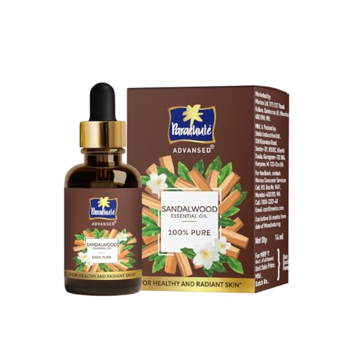 Parachute Advansed Sandalwood Essential Oil, 14ml| 100% Pure | For Healthy, Radiant Skin | Skin‑Soothing | Calming & Skin‑Brightening Aroma care Parac