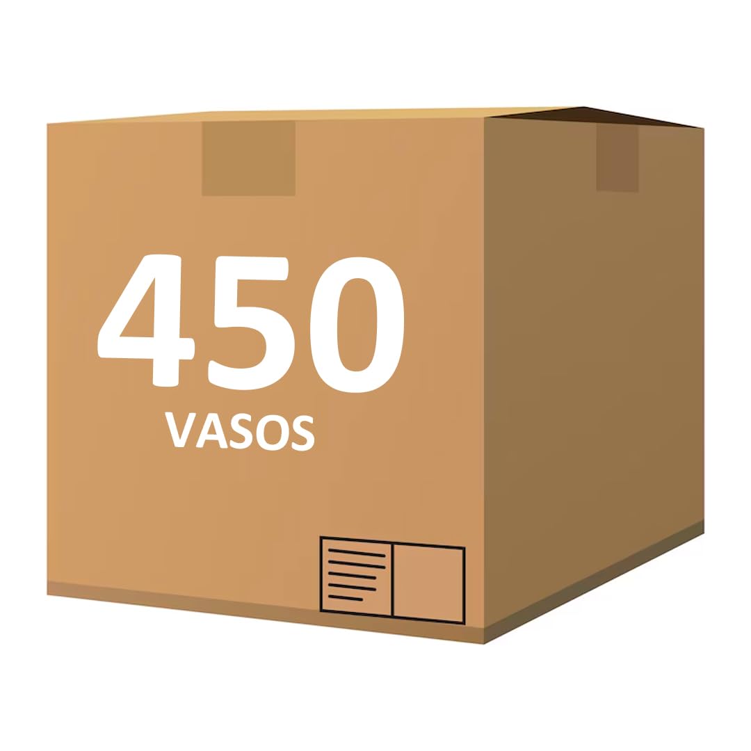 Pack de Vasos Anchos para Cubatas de Plástico Reutilizable - 480 ml - Transparente y Resistente - Vasos Irrompibles y Reciclables para Fiestas, Eventos y Celebraciones (450 VASOS)