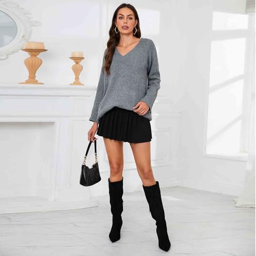 Knee High Boots Women Kitten Heel Suede Tall Boots for Women Pointed Toe Long Boots with Zip4