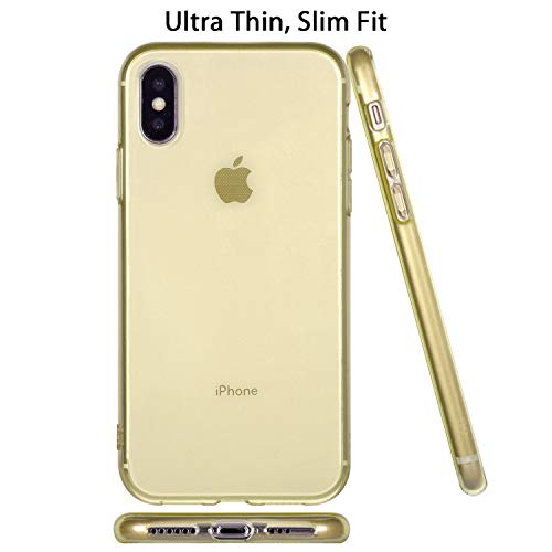 Wisdompro Iphone Xs Case, Iphone X Case, Bundle Of 5 Pack Extra Thin Slim Jelly Soft Tpu Gel Protective Case Cover For Apple Iphone X Xs 10(Blue, Aqua Blue, Hot Pink, Yellow, Red)- Transparent Color #TOP5