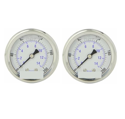 Manomètre à liquide pour contrôler la pression de tuyau et cuve 0-200 PSI