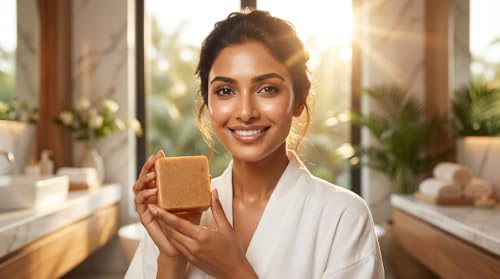 Image of Magic Soap Tan Removal Sandalwood & Saffron Bath Soaps | Paraben Free | Chandan & Kesar | Handmade Soap for Glowing & Skin Brightening for Men & Women