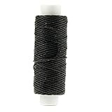 Stärke 0,65mm Länge 22,8m Ledergarn schwarz aus Polyester stark gewachst zum Handnähen von Leder, dicken Stoffen und Planen (schwarz)