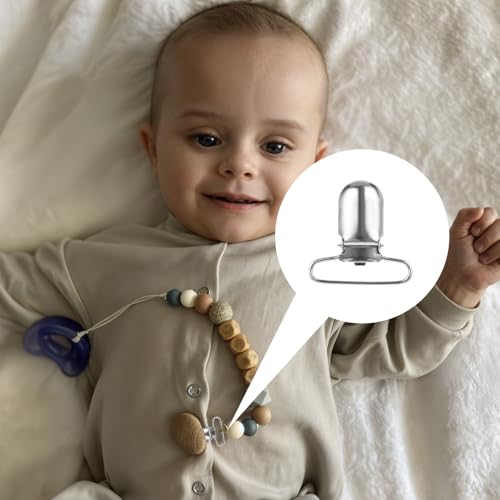 cobee 20 Stück Hosenträger-Clips, Metall Hosenträger Clips Scnullerkettenclips Entenschnabel für Bettlakenverschlüssen Trägern Lätzchen-Clips