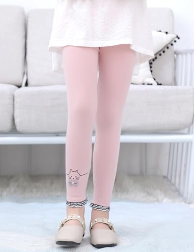 Kiench Girls Leggings Cotton Warm Thick Tights Pants Embroidery 2-Pack4