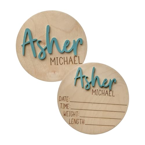 Double Sided Personalized Newborn Announcement Sign for Hospital, Baby Birth
