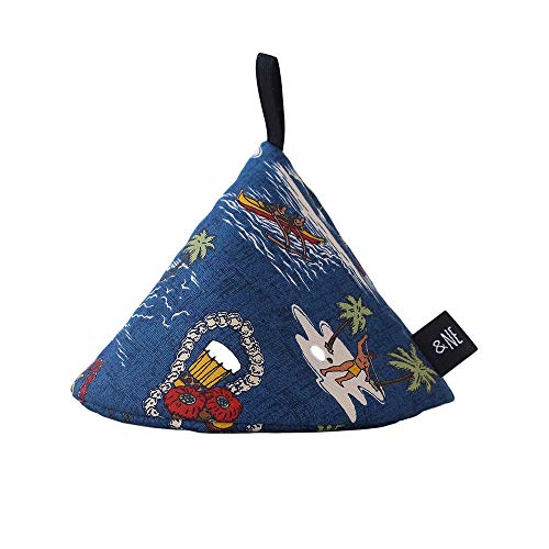 アンドエヌイー 三角鍋つかみ ALOHA ネイビー NHK-048-AANV 幅12.5cm×高さ9cm