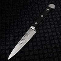 GÜDE Solingen - Spickmesser geschmiedet, 10 cm, POM schwarz, ALPHA, Office Messer, Doppelkropf, Handmade Germany – Ansicht 5