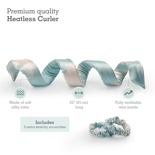 Brook + Bay Heatless Hair Curler-Overnight Heatless Curls, For Short & Long Hair & Headband Hair Curlers To Sleep In - Dusty teal, 1 Count (Pack of 1) - Thumbnail 3