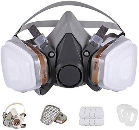 Reusable Face Cowl Set for Portray,Fuel, Mud, Machine Sharpening, Natural Vapors with Filter Cotton for Staining,Automobile Spraying,Sanding &Chopping, DIY and Different Work Safety