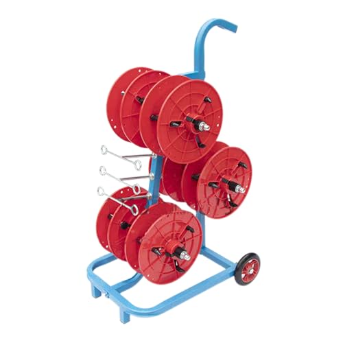 Portacarretes, Distribuidor De Carretes Múltiples Con Polea Y Manija, Estante De Almacenamiento De Carretes Resistente, Adecuado Para Extractores De Línea Y Carretes De Tubo Herramientas De Línea(Red,