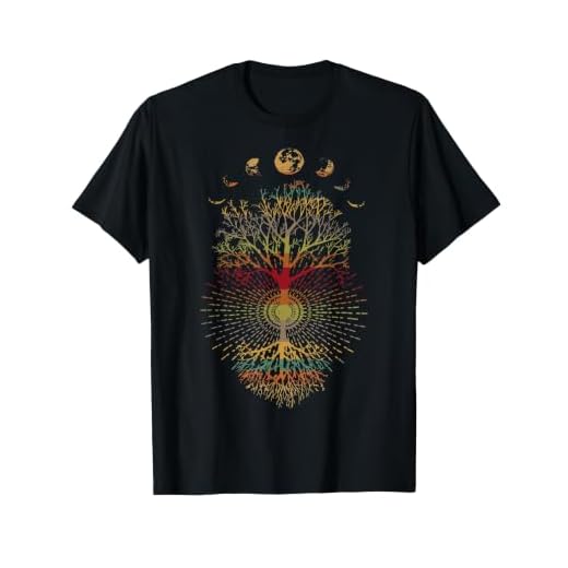 Phases of the Moon Retro 60's 70's Vibe Tree of Life T-Shirt