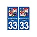 33 Saint-Germain-du-Puch blason ville autocollant plaque stickers - Angles : arrondis