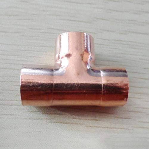 35mm Inner Dia x1.3mm Thickness Copper Equal Tee Socket Weld End Feed Coupler Plumbing Fitting Water Gas Oil