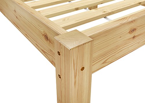 Erst-Holz®Einzelbett Futonbett 100x200 Bettrahmen Massivholz Kieferbett Natur Rollrost Matratze 60.38-10FLM – Bild 7