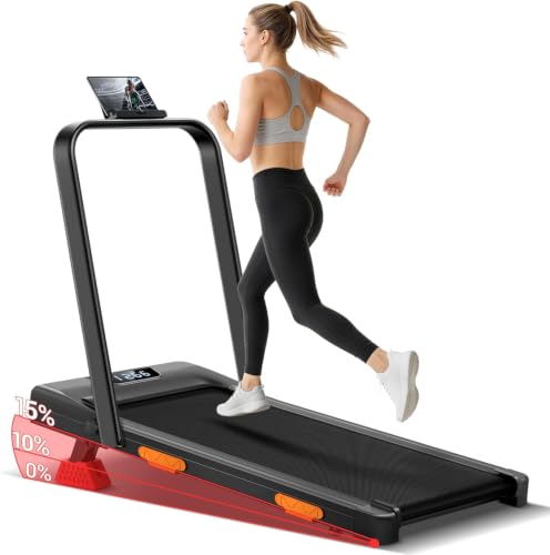 Folable Walking Pad with 15% Incline 3.0HP Under Desk Treadmill for Home