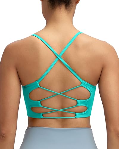 Image of RUNNING GIRL Sports Bras for Women,Sexy Crisscross Back Seamless Supportive Sports Bra Medium Support with Removable Pads