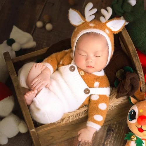 Tenues de Noël bébé costume de cerf pour séance photo de naissance - 6