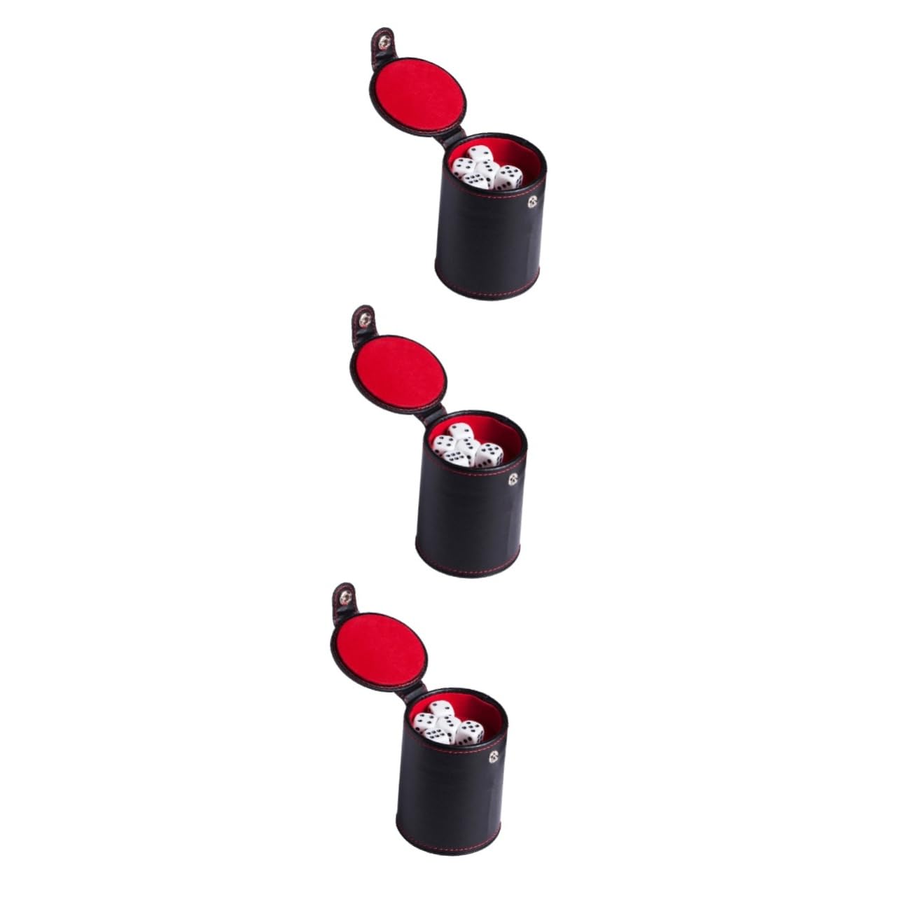 WOONEKY 3sätze Pu- Dice Cup Mit Doppeltem Deckel Würfeln Und Für Ktv-Spiele Und Würfelspiele Komfortable Handhabung Und Leise Würfelgeräusche