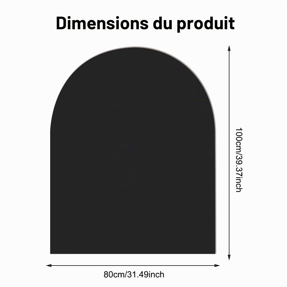 Tableau magnétique pour enfants, 80 x 100 cm, tableau à dessin magnétique avec boîte de rangement et chiffon de nettoyage, panneau magnétique incurvé pour garçons et filles (noir)