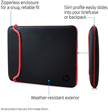 HP 14 Inch (35.5 cm) Black & Red Reversible Neoprene Sleeve for Laptop/Chromebook/Mac