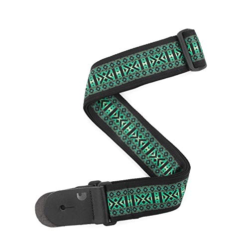 D'addario Guitar Strap - Guitar Accessories - Electric Guitar Strap, Acoustic Guitar Strap, Acoustic Electric Guitar Strap & Bass Guitar Strap - Tie Stripes - Green - 2" Wide #TOP10